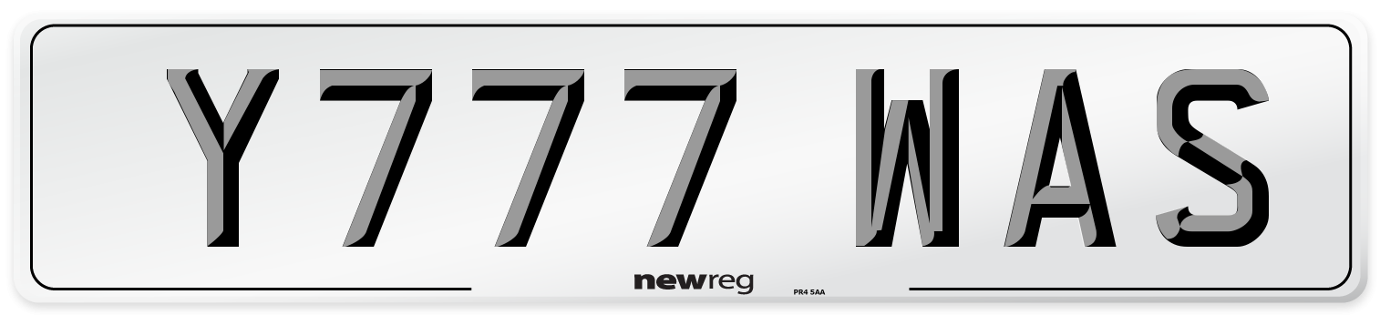 Y777 WAS Number Plate from New Reg